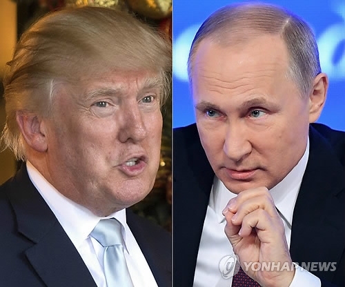 트럼프(왼쪽) 미국 대통령과 푸틴(오른쪽) 러시아 대통령 [AFP=연합뉴스]