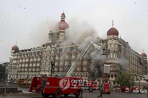 2008년 당시 인도 뭄바이 테러 현장
