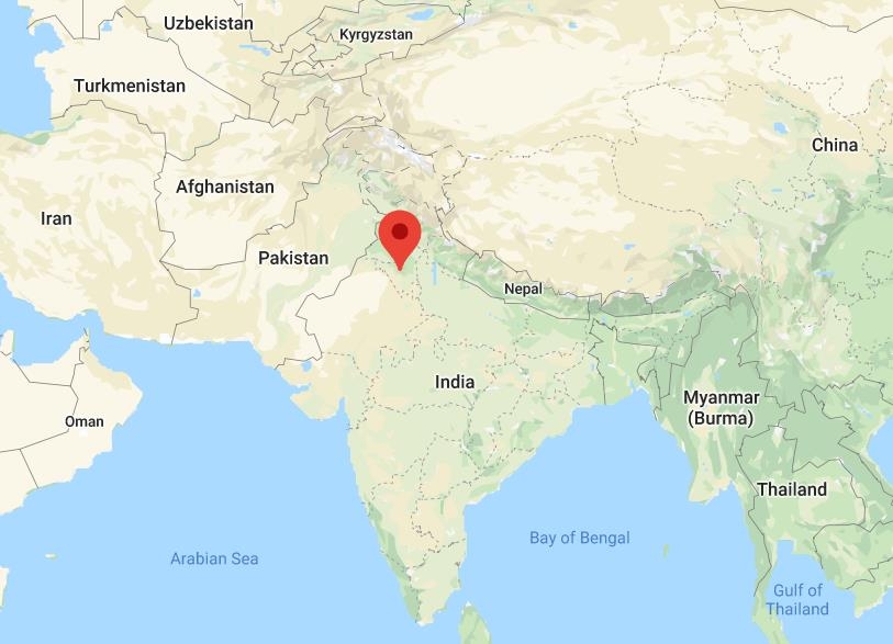 지진이 발생한 것으로 알려진 인도 하리아나주(빨간점)
