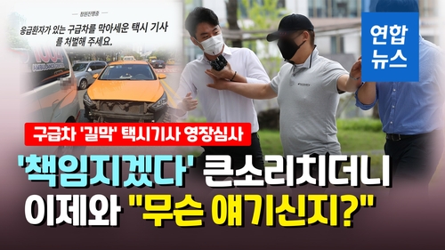 [영상]'책임지겠다' 큰소리친 구급차 막은 택시기사 "무슨 말 하는지" - 2
