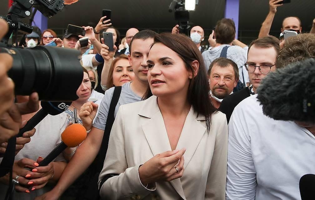 스베틀라나 티하놉스카야 벨라루스 야권 대선 후보 [타스=연합뉴스 자료사진]