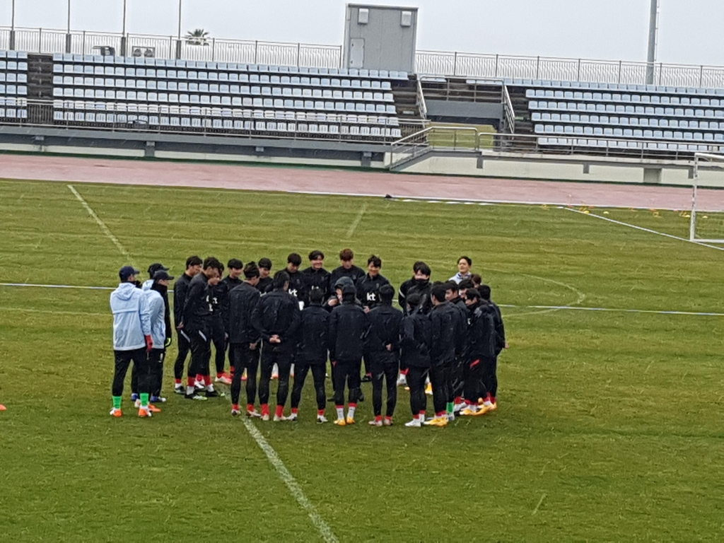 올림픽 축구대표팀 훈련.