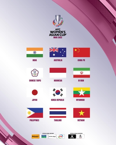 2022 AFC 여자 아시안컵 본선 참가 12개국 확정…28일 조 추첨