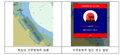 해수부, '해로드' 앱에 수중방파제 접근 알람기능 추가