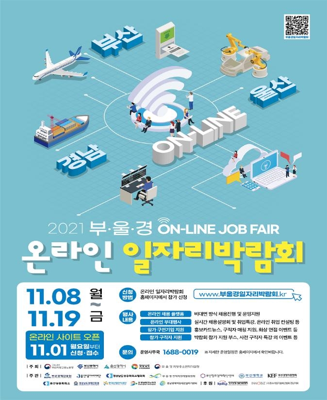 부·울·경 온라인 일자리박람회 포스터
