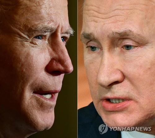 조 바이든(왼쪽) 미 대통령과 블라디미르 푸틴 러시아 대통령
