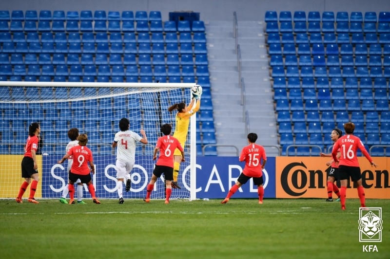 2018 AFC 여자 아시안컵 일본전 경기 모습