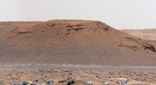 화성 예제로 크레이터의 고대 삼각주 급경사면 