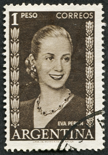 에바 페론 초상을 넣어 발행한 과거 우표