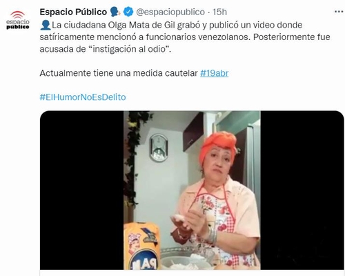 베네수엘라 72세 틱톡 할머니, 정치 풍자 개그 올렸다가 체포돼