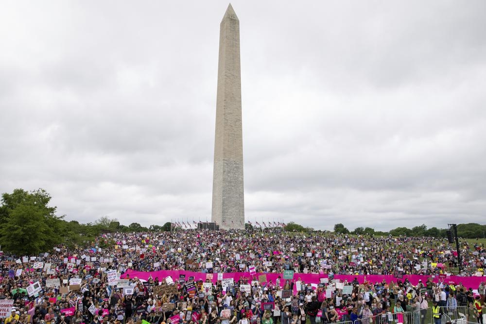 미국 워싱턴DC에서 열린 낙태권 폐지 반대 시위
