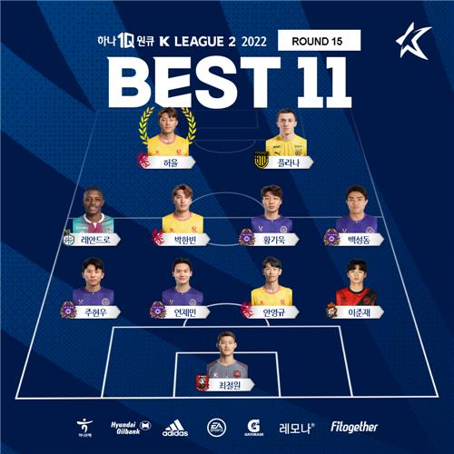 K리그2 15라운드 베스트11