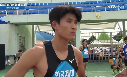 한국 육상 남자 대학부 100ｍ 기록 세운 이준혁