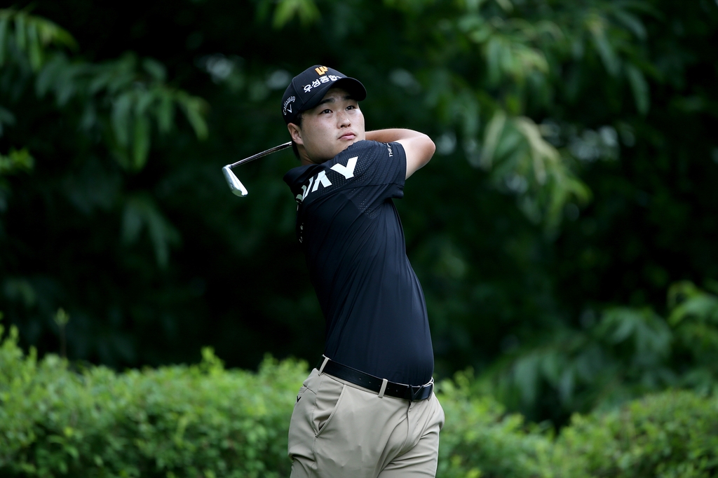 이규민의 최종 라운드 2번 홀 티샷 모습