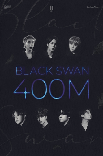 BTS '블랙 스완' 뮤직비디오, 유튜브 4억 뷰…팀 통산 18번째