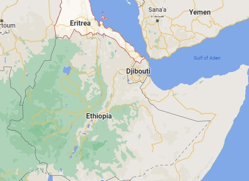 에티오피아 북부의 에리트레아(붉은선)