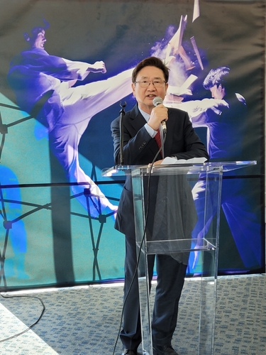한국문화축제서 축사하는 박보균 문체부 장관