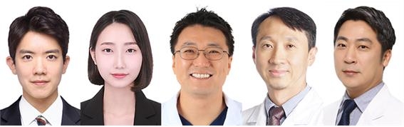 왼쪽부터 고성민 전공의, 고성민 전공의, 의학통계학 석사과정 정세화, 주형준 교수, 김용현 교수, 김응주 교수 [고대의료원 제공]