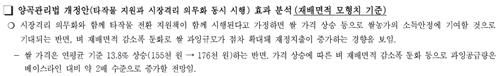 농경연 보고서 내용 중 '시장격리 의무화 시 쌀 가격 상승 전망' 언급 부분