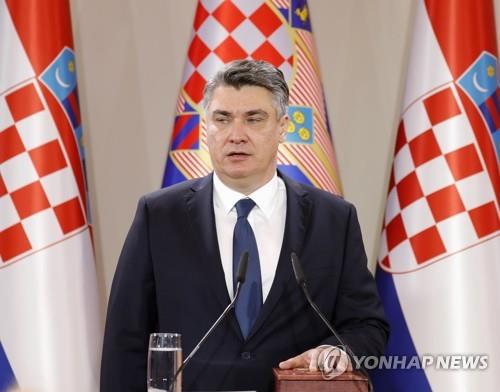 취임 선서하는 밀라노비치 크로아티아 대통령(2020.2.18)