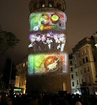 이스탄불 첨탑에 비친 BTS와 비빔밥 영상