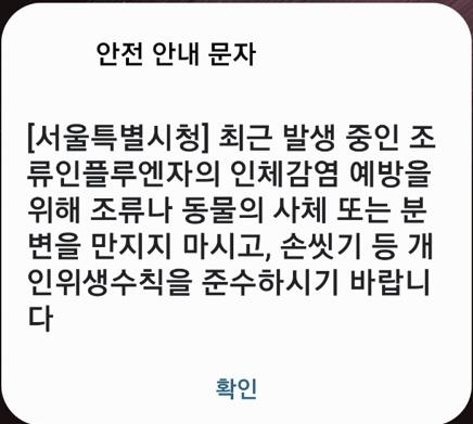 서울시 안전 안내 문자