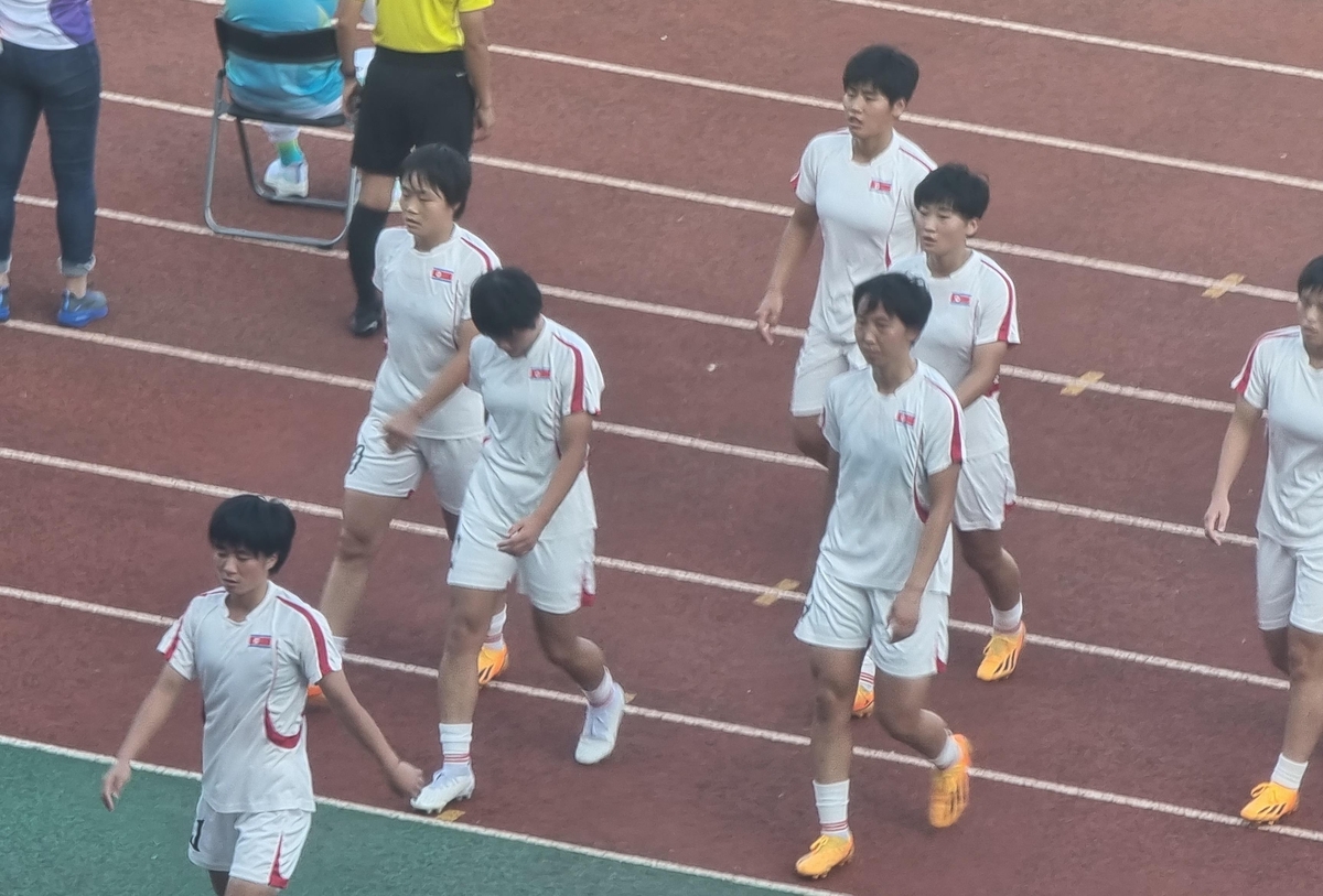 북한 여자축구 선수들