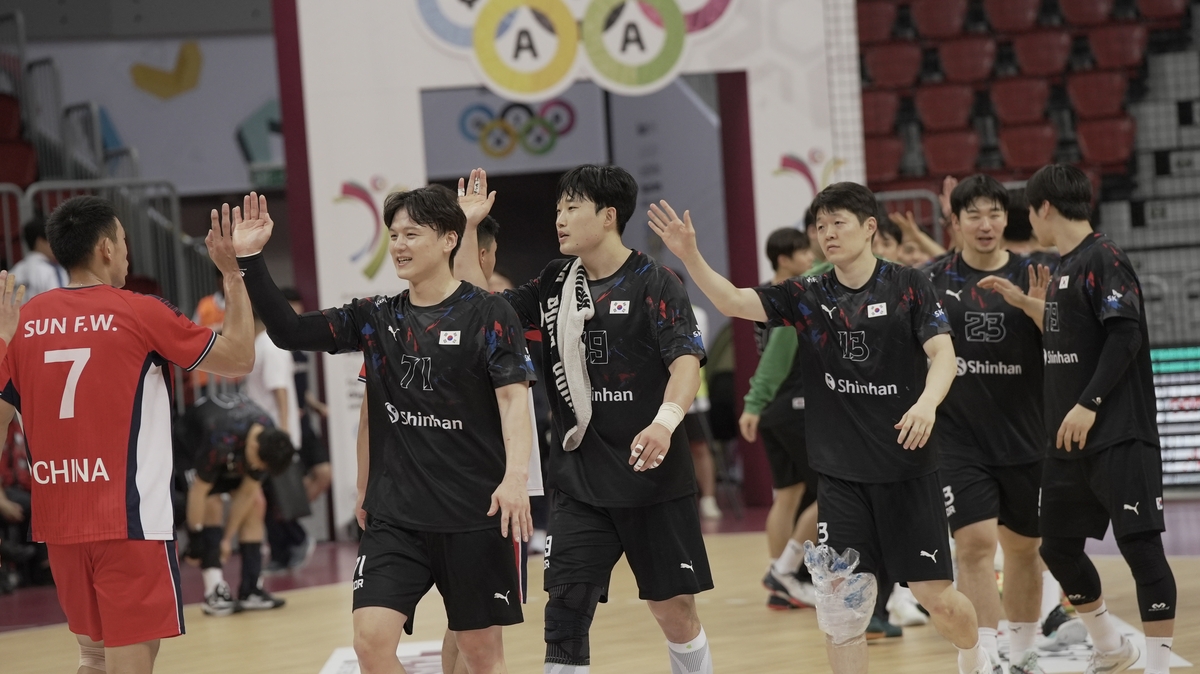 중국에 승리한 남자 핸드볼 대표팀