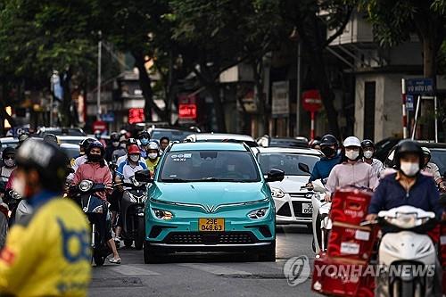 베트남 하노이 거리의 빈패스트 전기차[AFP 연합뉴스 자료사진. 재판매 및 DB 금지]