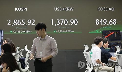 코스피 장 초반 하락…코스닥도 약세