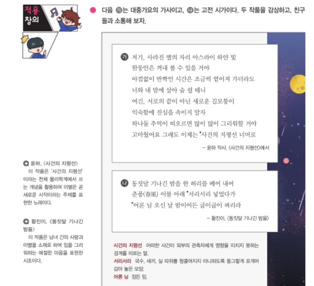 교과서에 실린 윤하 '사건의 지평선'