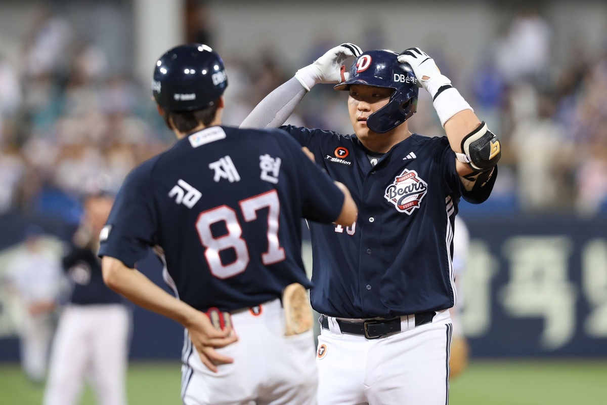 '0-5 → 9-8' 두산, 난타전 끝에 삼성에 짜릿한 뒤집기(종합)