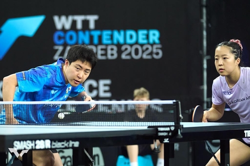 임종훈-신유빈, WTT 자그레브 한일전 3-0 완승…혼…