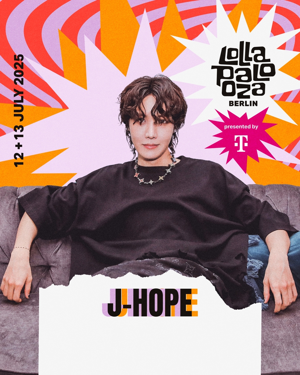 BTS 제이홉, 내일 독일 '롤라팔루자' 헤드라이너