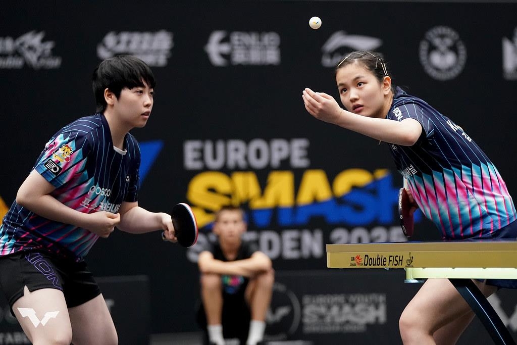 WTT 유럽 스매시 여자복식에 나선 유한나(왼쪽)과 김나영