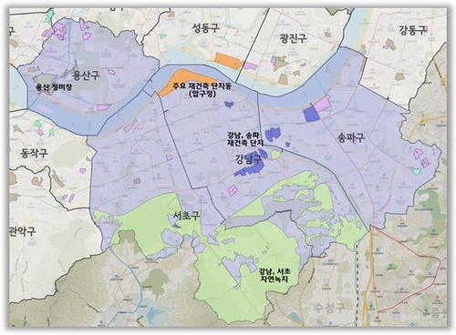 강남3구, 용산구 토지거래허가구역 재지정 현황