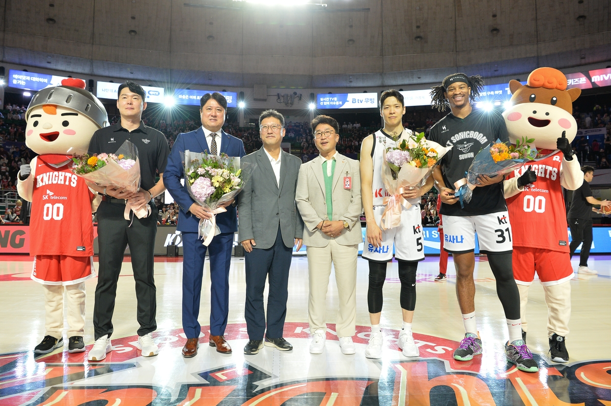프로농구 SK 홈 개막전 기념 촬영.