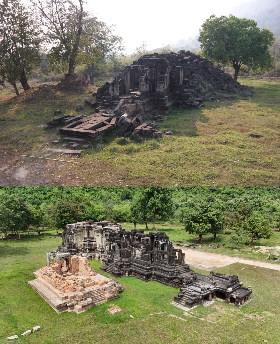 홍낭시다 복원 전(위)과 복원 후(아래)의 모습