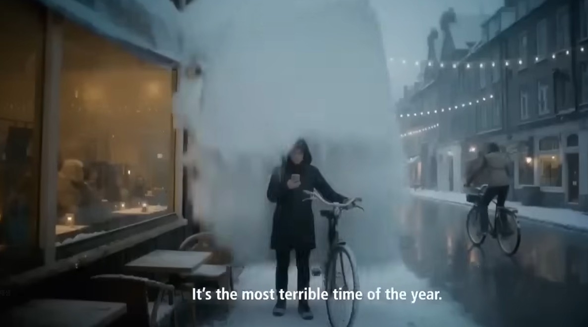 네덜란드 맥도날드가 제작한 AI 기반 크리스마스 광고의 한장면