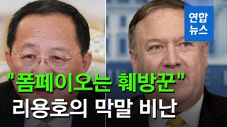 [영상] 북한 리용호 "훼방꾼 폼페이오"…제재 발언에 막말 응수