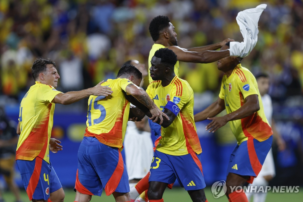 2024 코파 아메리카 결승 진출을 기뻐하는 콜롬비아 선수들