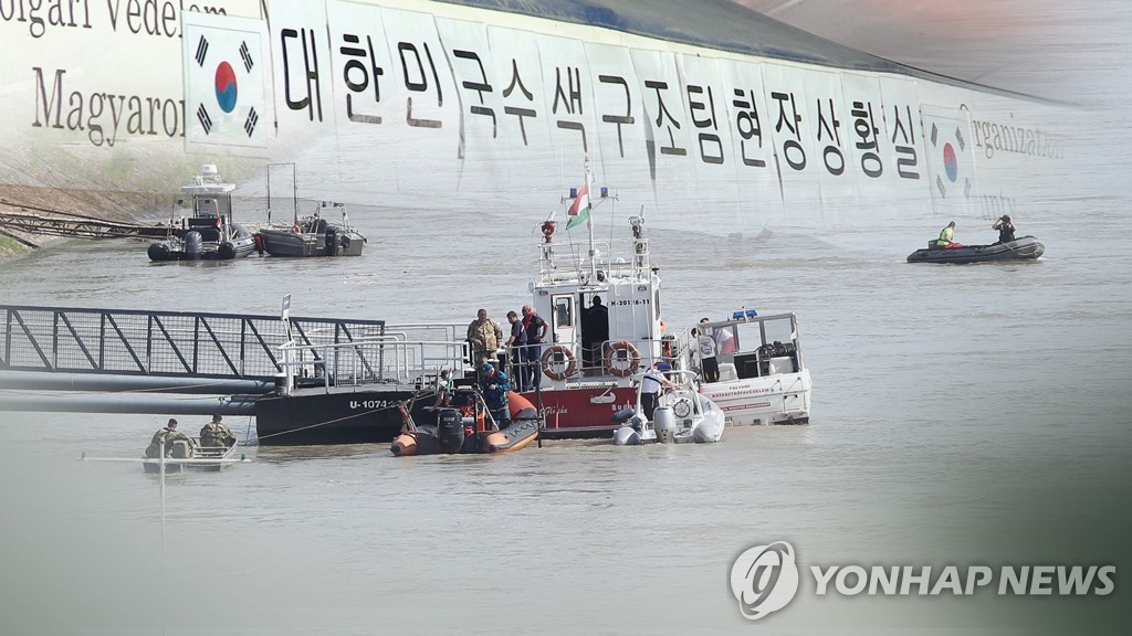 헝가리 부다페스트 다뉴브강 유람선 침몰 참사 희생자 수색(CG)