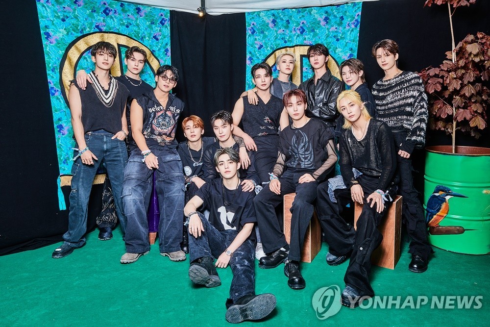 K-pop boy group Seventeen is seen in this photo provided by Pledis Entertainment. (PHOTO NOT FOR SALE) (Yonhap)