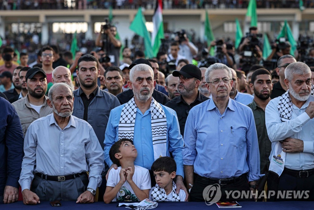 팔레스타인 무장정파 하마스 정치국 지도자들.