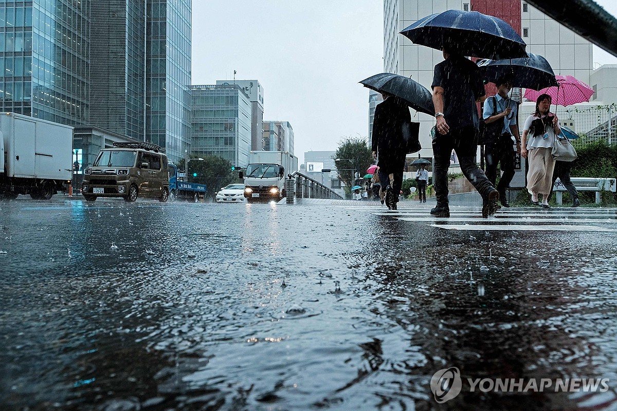 8월 30일 태풍 영향으로 비 내리는 도쿄