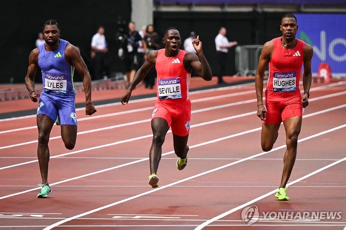 세빌, 런던 다이아몬드 육상 남자 100ｍ서 라일스 꺾…