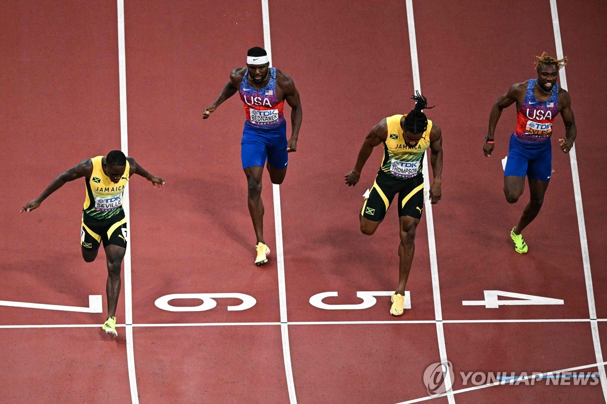 세빌, 도쿄 세계육상선수권 남자 100ｍ 우승