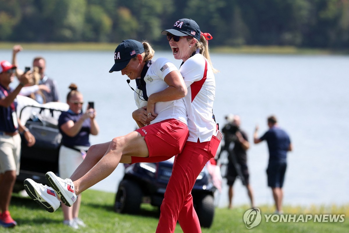 미국, 7년 만에 솔하임컵 골프 우승…유럽에 3점 차 승리