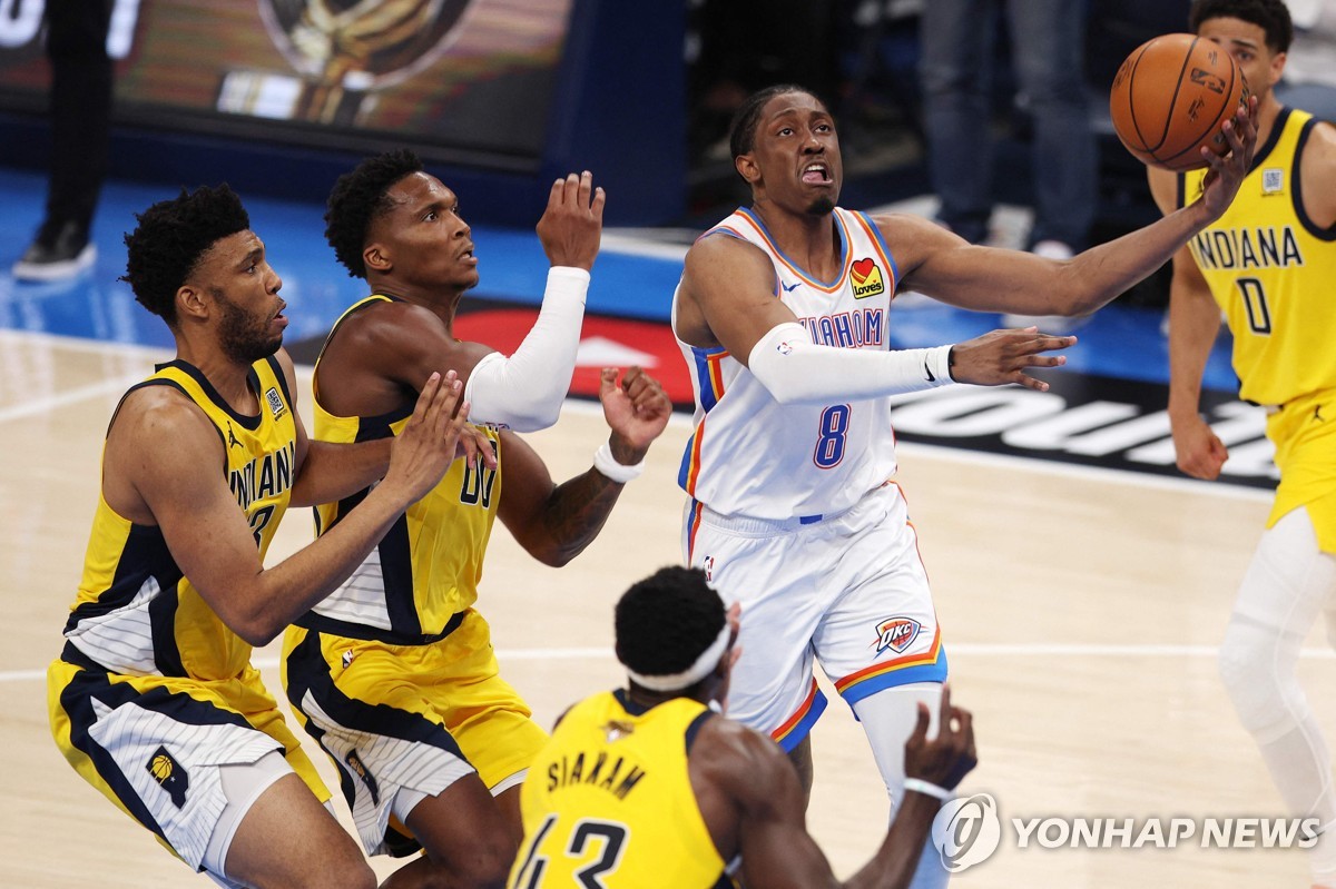 OKC, 인디애나 잡고 NBA 첫 우승까지 '1승'…윌리엄스 40점