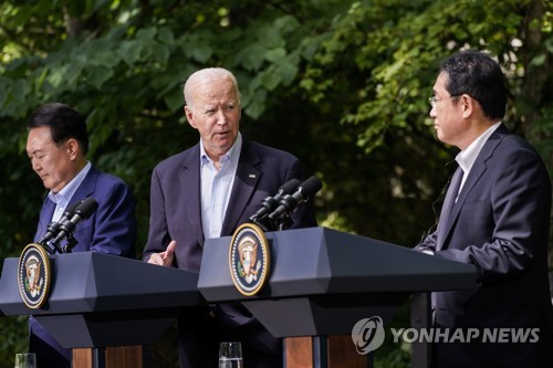 [전문] 바이든, 공동회견 모두발언…"한미일 결의에 누구도 필적 못해"